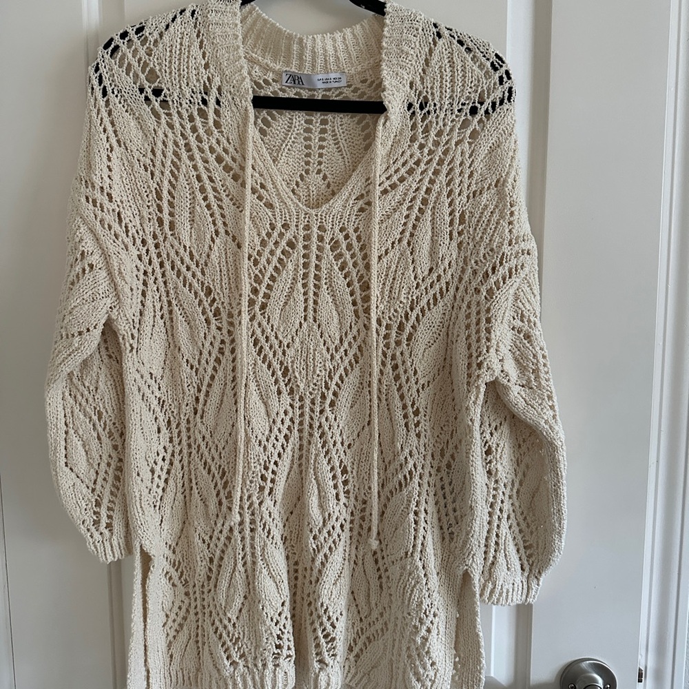 Zara Cream Sweater with Chunky Knit